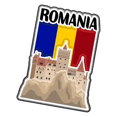 Mgs129-castelul bran, romania, magnet frigider